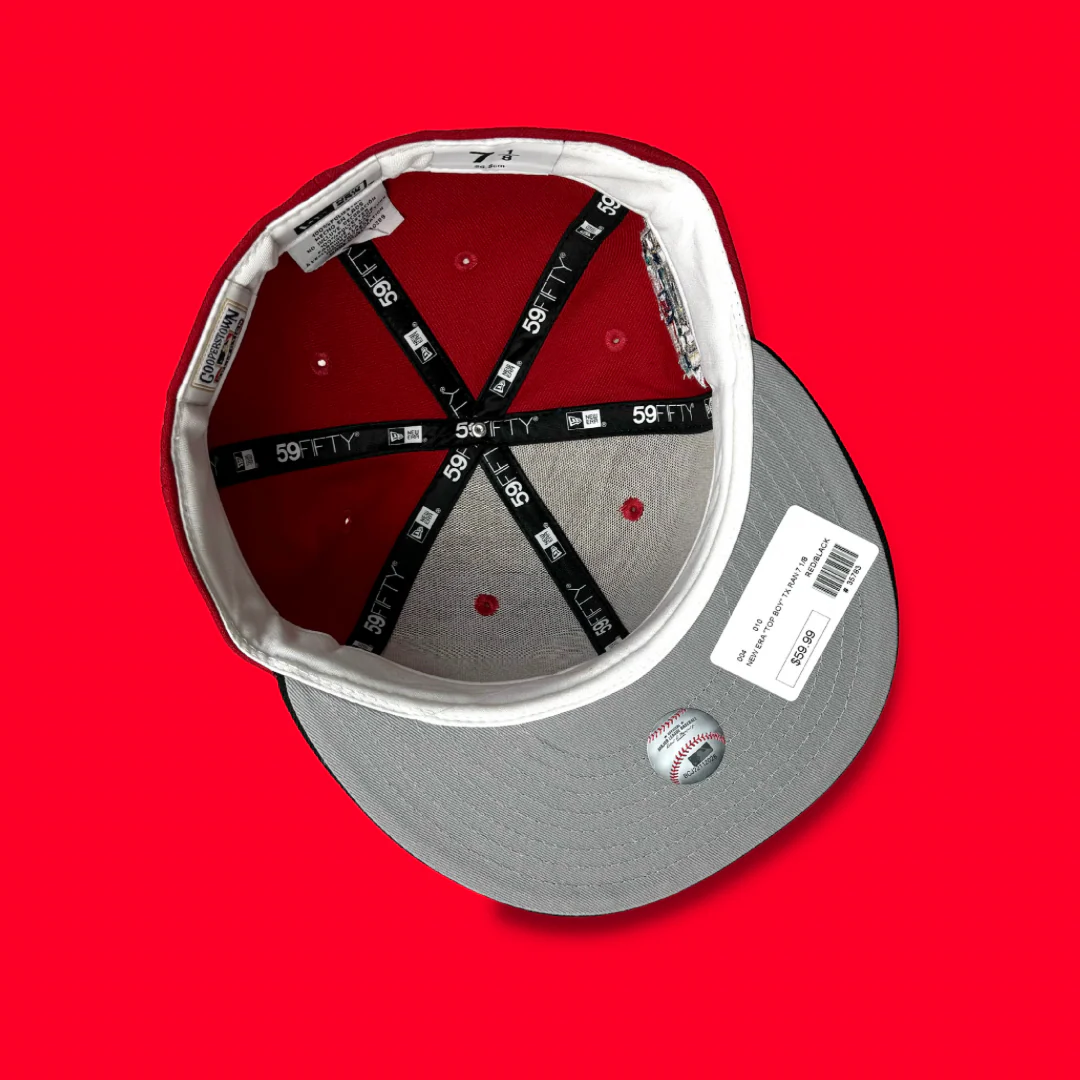 NEW ERA “TOP" TEXAS RANGERS FITTED HAT (RED/BLACK) - Image 4