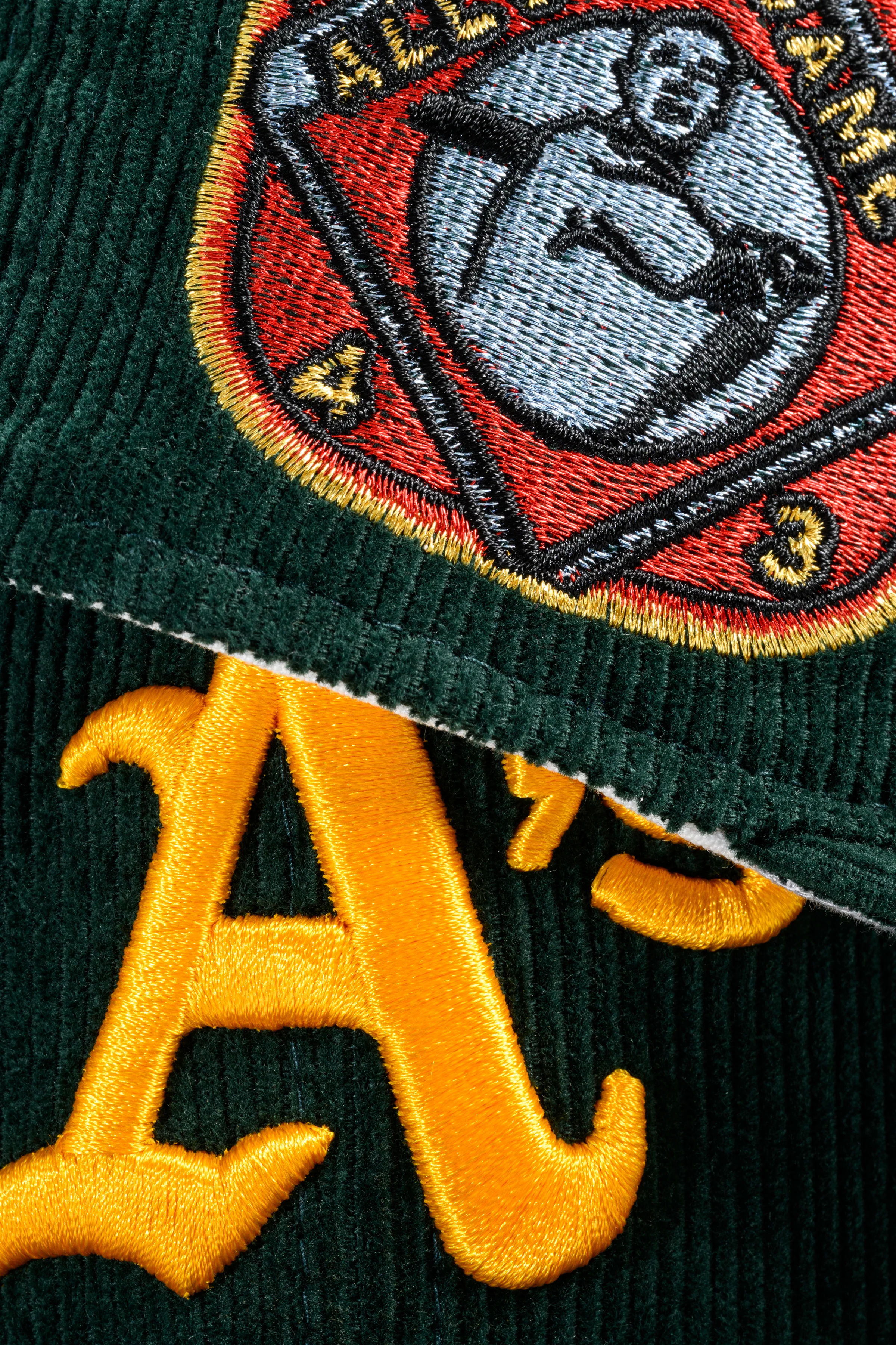 NEW ERA "TURF CORD" OAKLAND ATHLETICS FITTED HAT (DARK GREEN CORDUROY) - Image 12