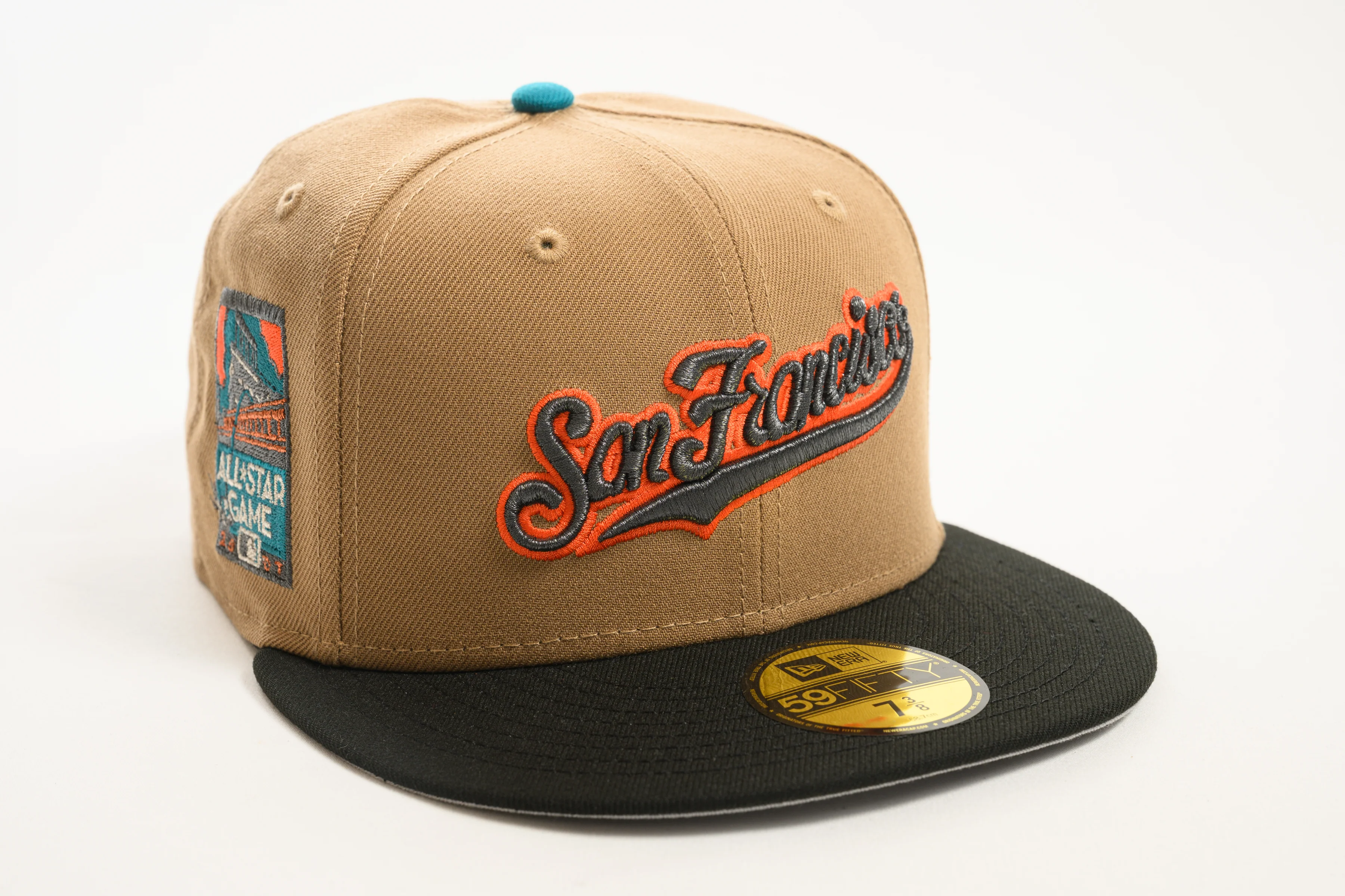NEW ERA "TWINE MOWABB" SAN FRANCISCO GIANTS FITTED HAT (KHAKI/BLACK/TEAL)