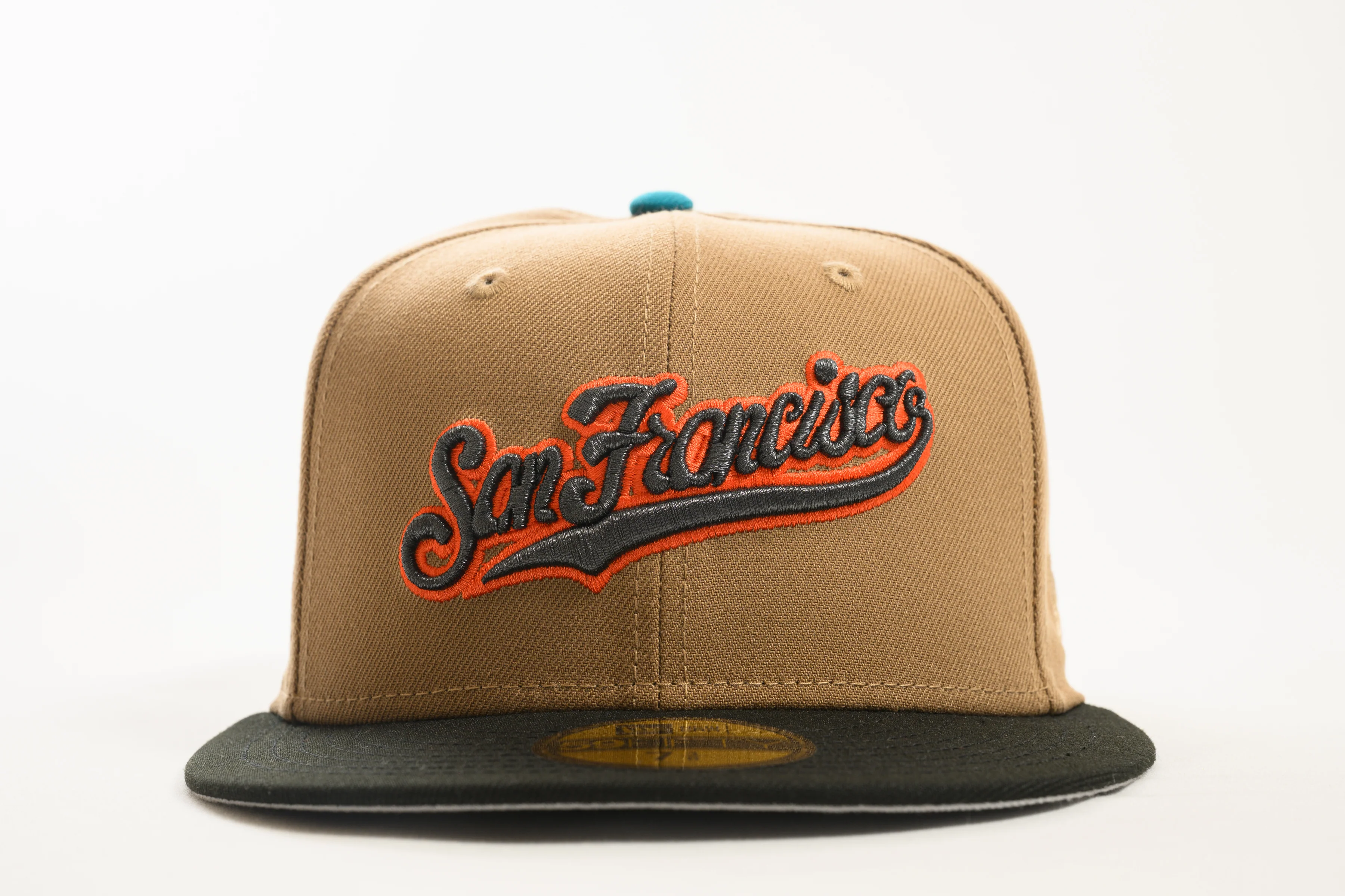 NEW ERA "TWINE MOWABB" SAN FRANCISCO GIANTS FITTED HAT (KHAKI/BLACK/TEAL) - Image 7