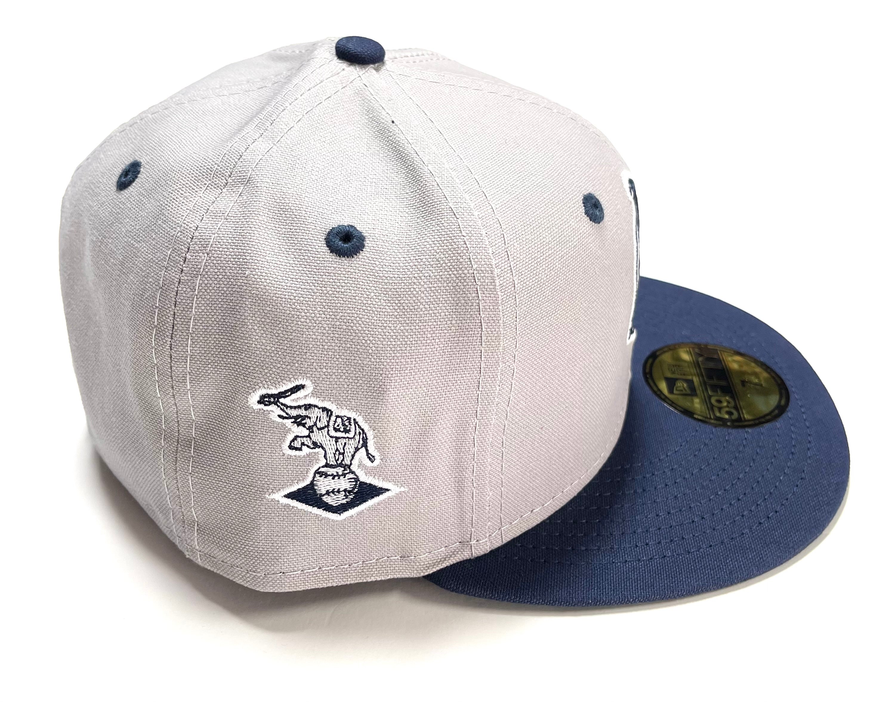 NEW ERA “UNIVERSITY” KC ATHLETICS FITTED HAT (GREY/OCEANSIDE BLUE) - Image 3