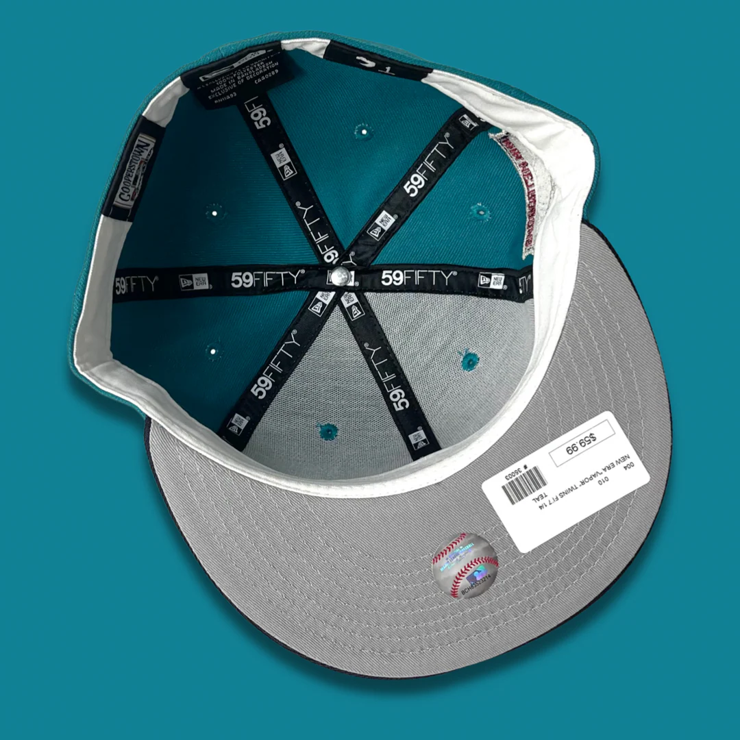 NEW ERA "VAPOR" MINNESOTA TWINS FITTED HAT (AQUA/NAVY) - Image 3
