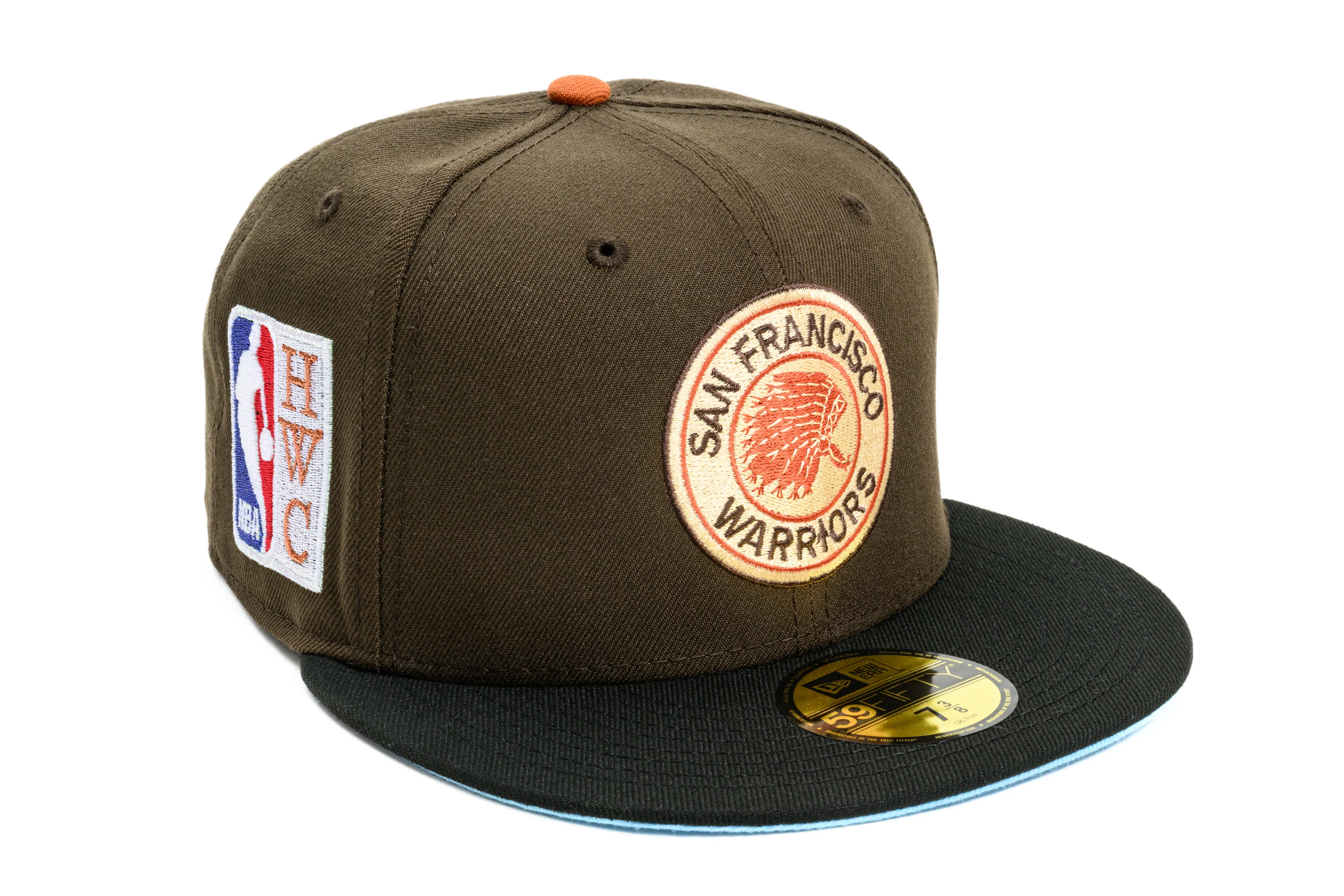 NEW ERA "WHARF” SAN FRANCISCO WARRIORS FITTED HAT (WALNUT/BLACK/BURNT ORANGE)