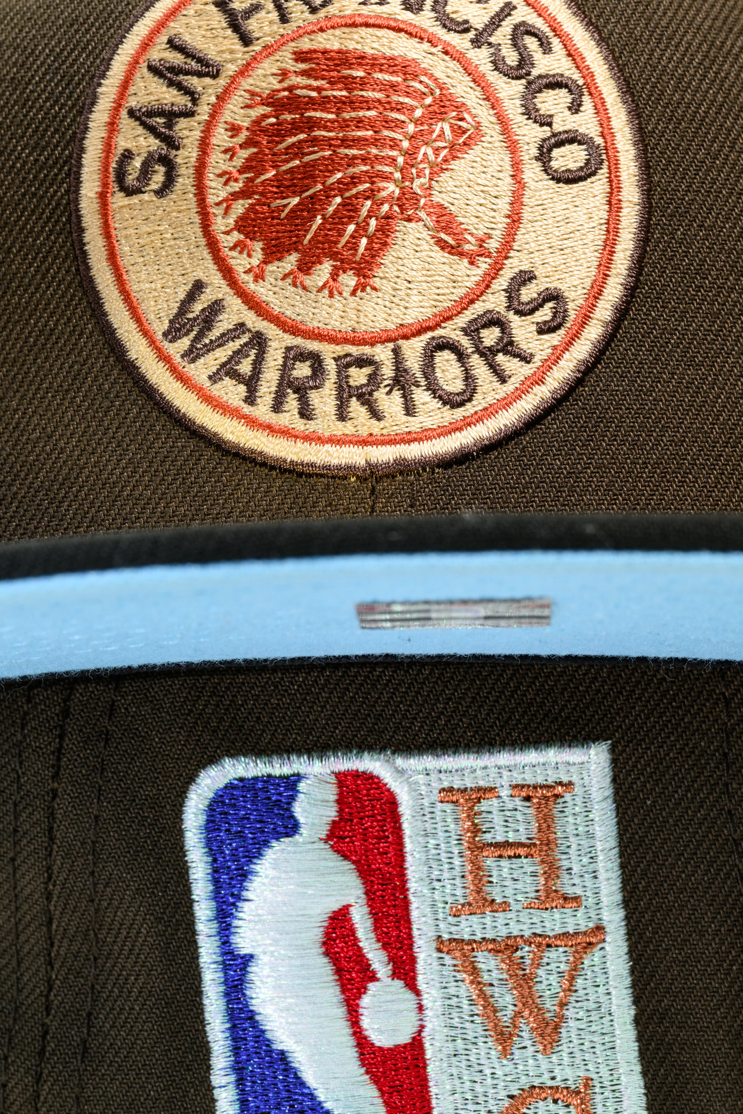NEW ERA "WHARF” SAN FRANCISCO WARRIORS FITTED HAT (WALNUT/BLACK/BURNT ORANGE) - Image 6