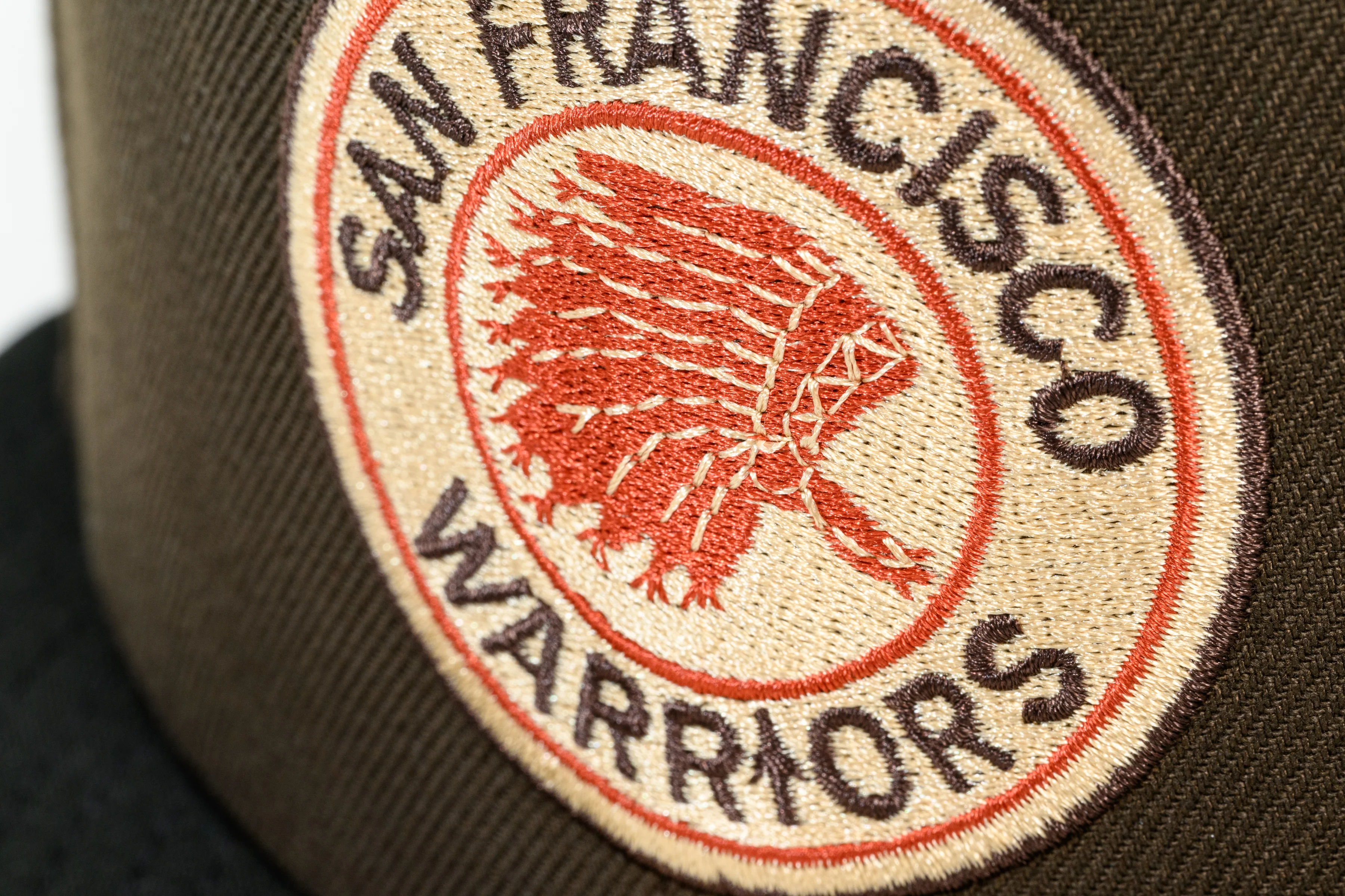 NEW ERA "WHARF” SAN FRANCISCO WARRIORS FITTED HAT (WALNUT/BLACK/BURNT ORANGE) - Image 9