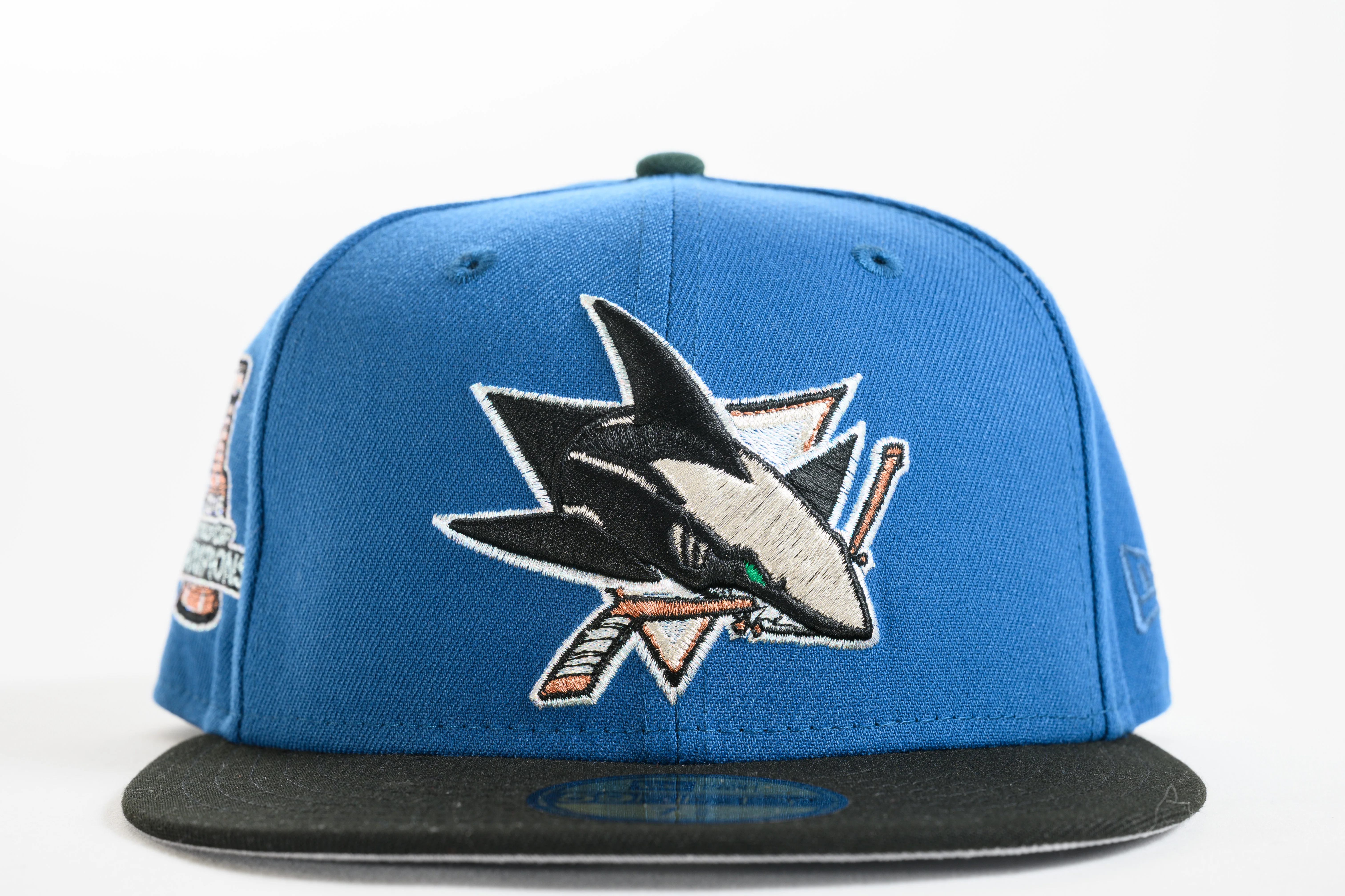 NEW ERA "WHAT IF??" SAN JOSE SHARKS FITTED HAT (SEASHORE BLUE/BLACK) - Image 8