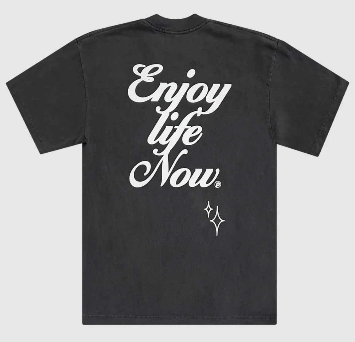 PETALS & PEACOCKS "ENJOY LIFE" TEE (VINTAGE BLACK) - Image 2