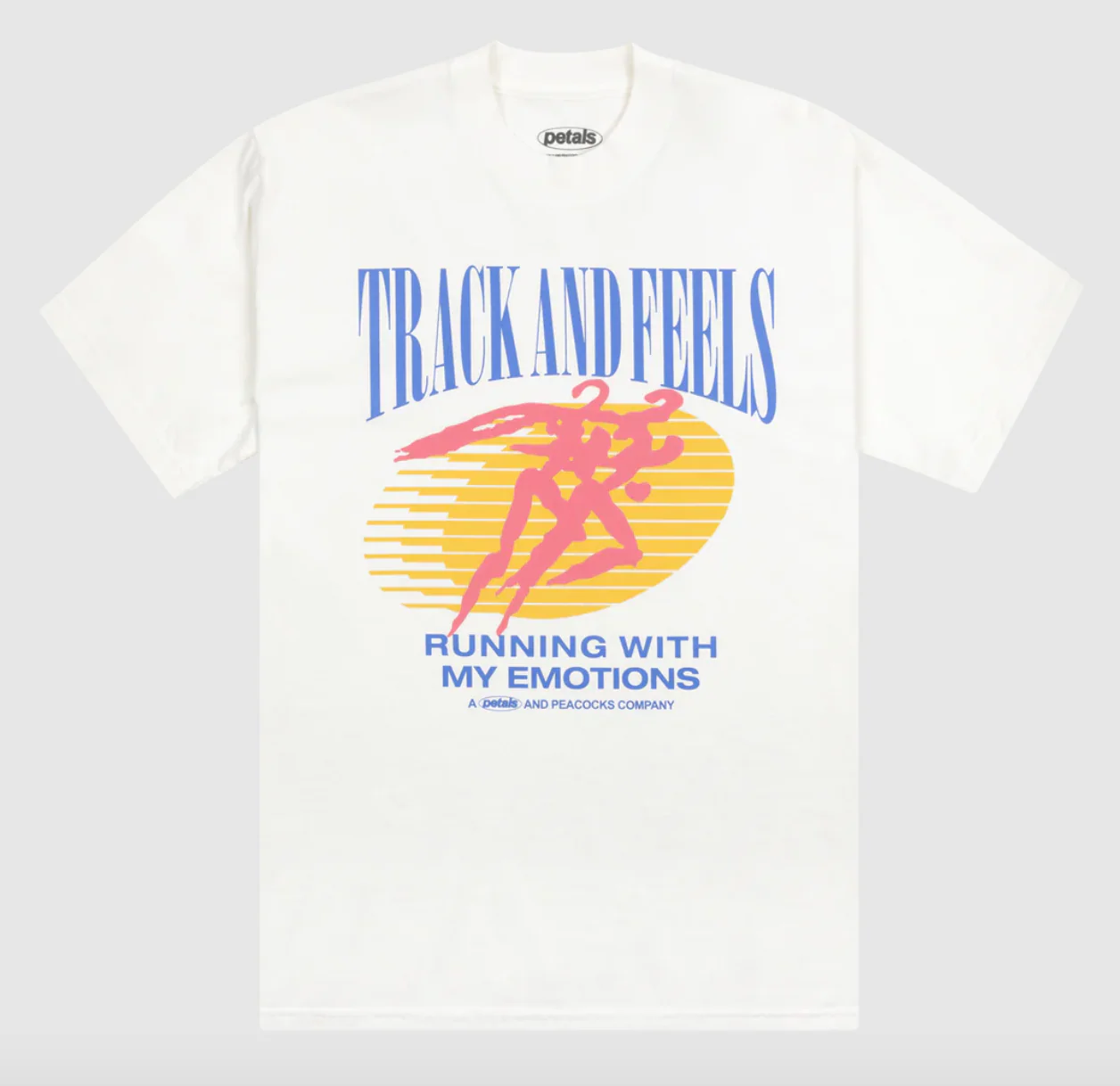 PETALS & PEACOCKS "TRACK & FEELS" TEE (OFF WHITE)