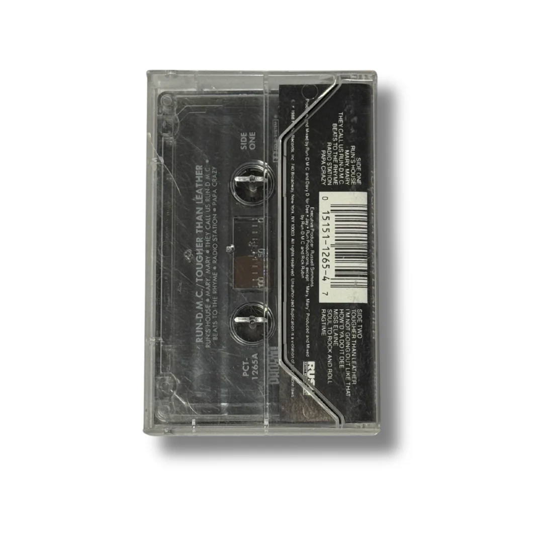 RUN DMC “TOUGHER THAN LEATHER” CASSETTE TAPE (USED) - Image 2