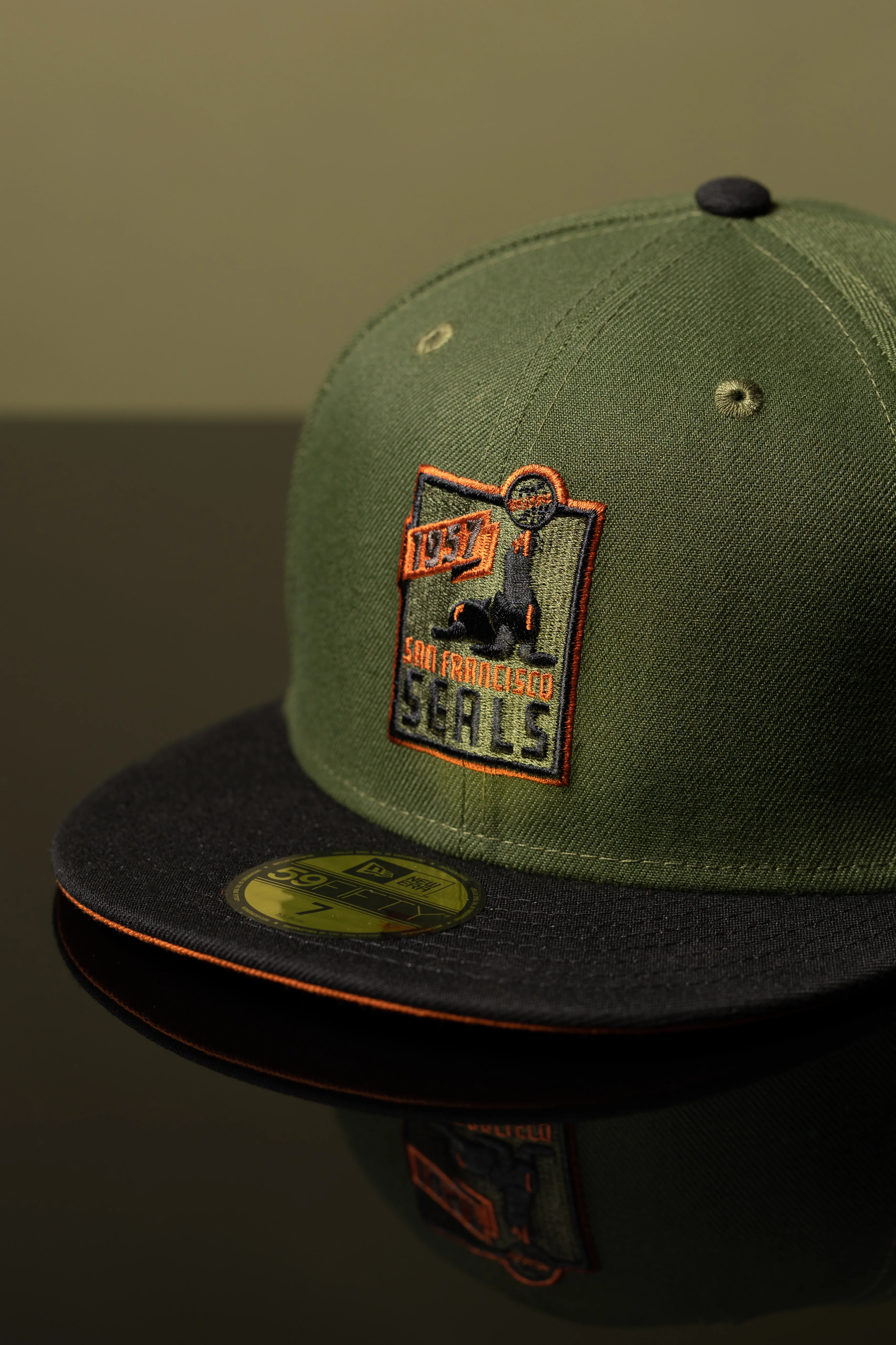 SAN FRANCISCO SEALS "BARRACKS" FITTED HAT (CRISSY FIELD GREEN/BLACK) - Image 2