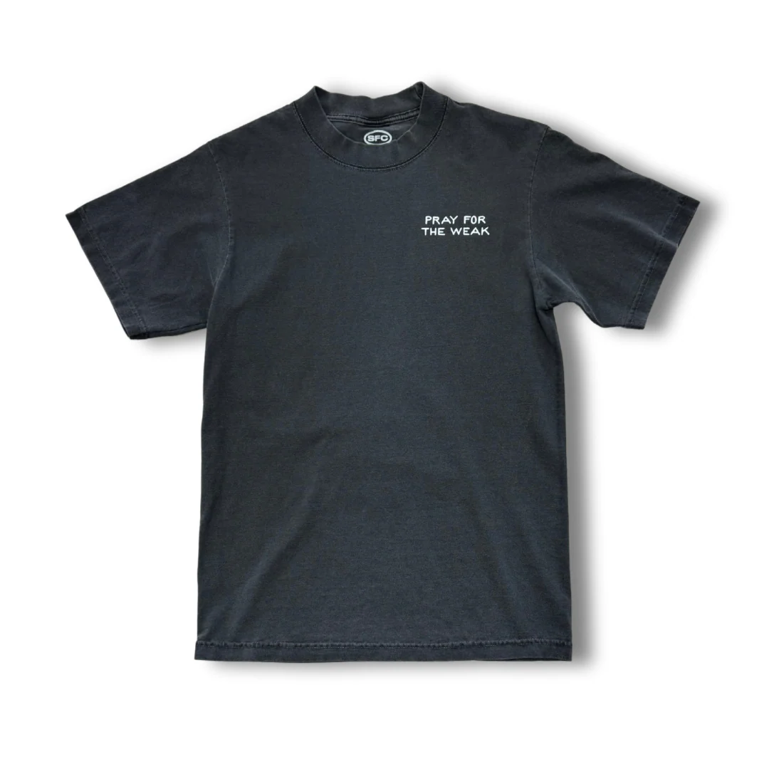SFC "PRAY FOR THE WEAK" HEAVYWEIGHT TEE (VINTAGE BLACK) - Image 2
