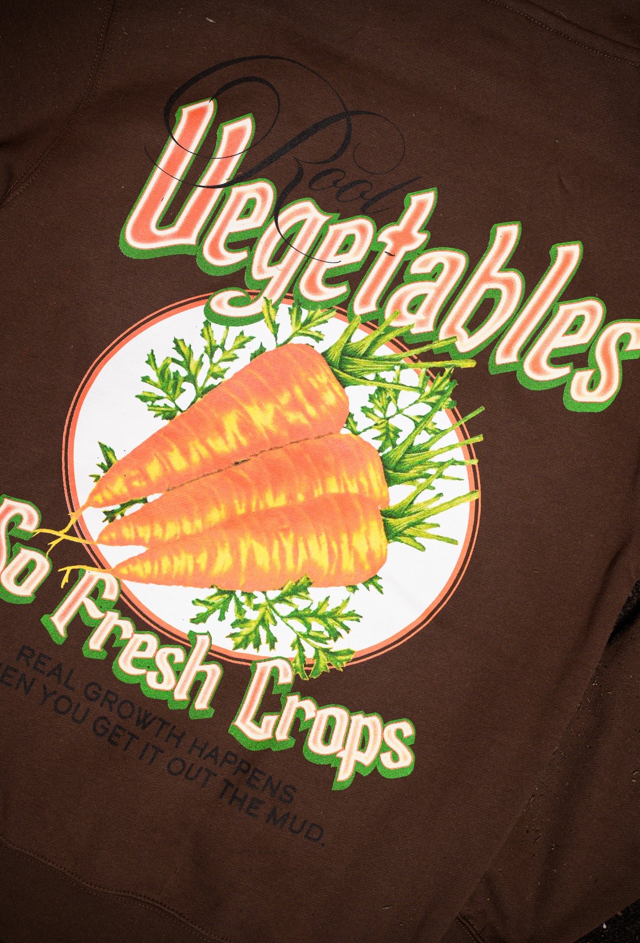 SFC "ROOT VEGATABLES" HEAVYWEIGHT HOODY (DIRT BROWN) - Image 4