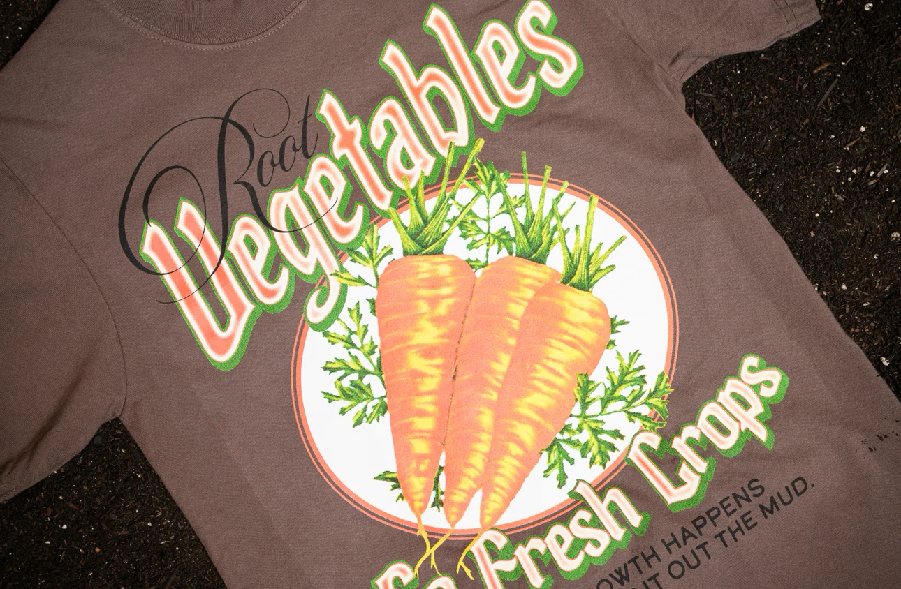 SFC "ROOT VEGATABLES" HEAVYWEIGHT TEE (DIRT BROWN) - Image 2