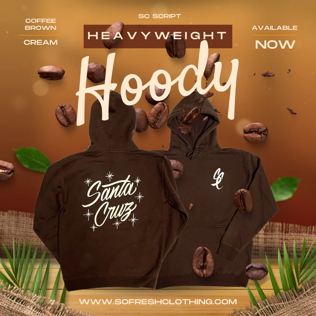 SFC "SC SCRIPT" HEAVYWEIGHT HOODY (BROWN/CREAM)