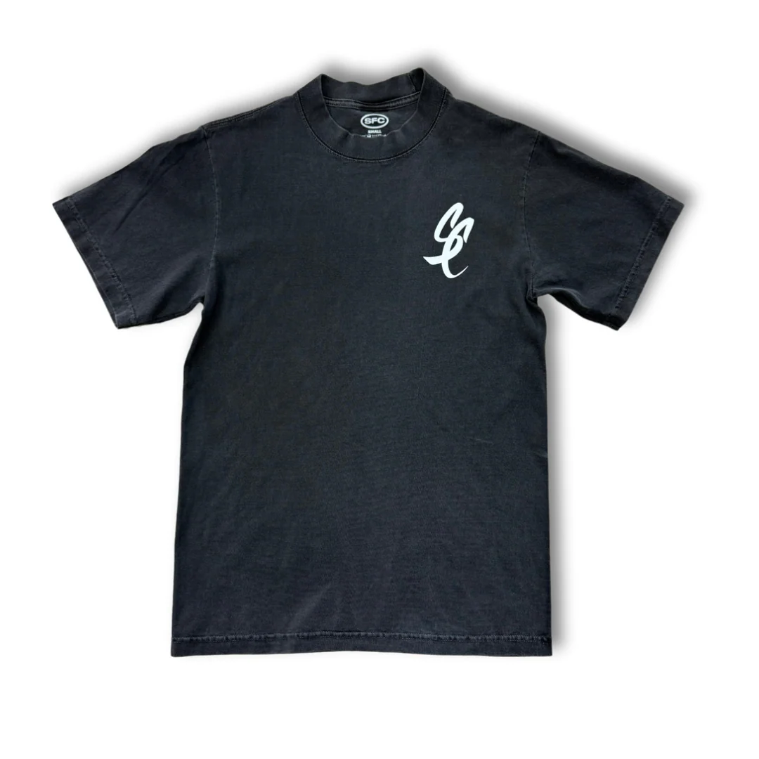 SFC "SC SCRIPT" HEAVYWEIGHT TEE (VINTAGE BLACK)