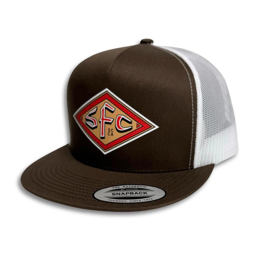 SFC "WORKMEN" MESH TRUCKER SNAPBACK (BROWN/WHITE) - Image 2