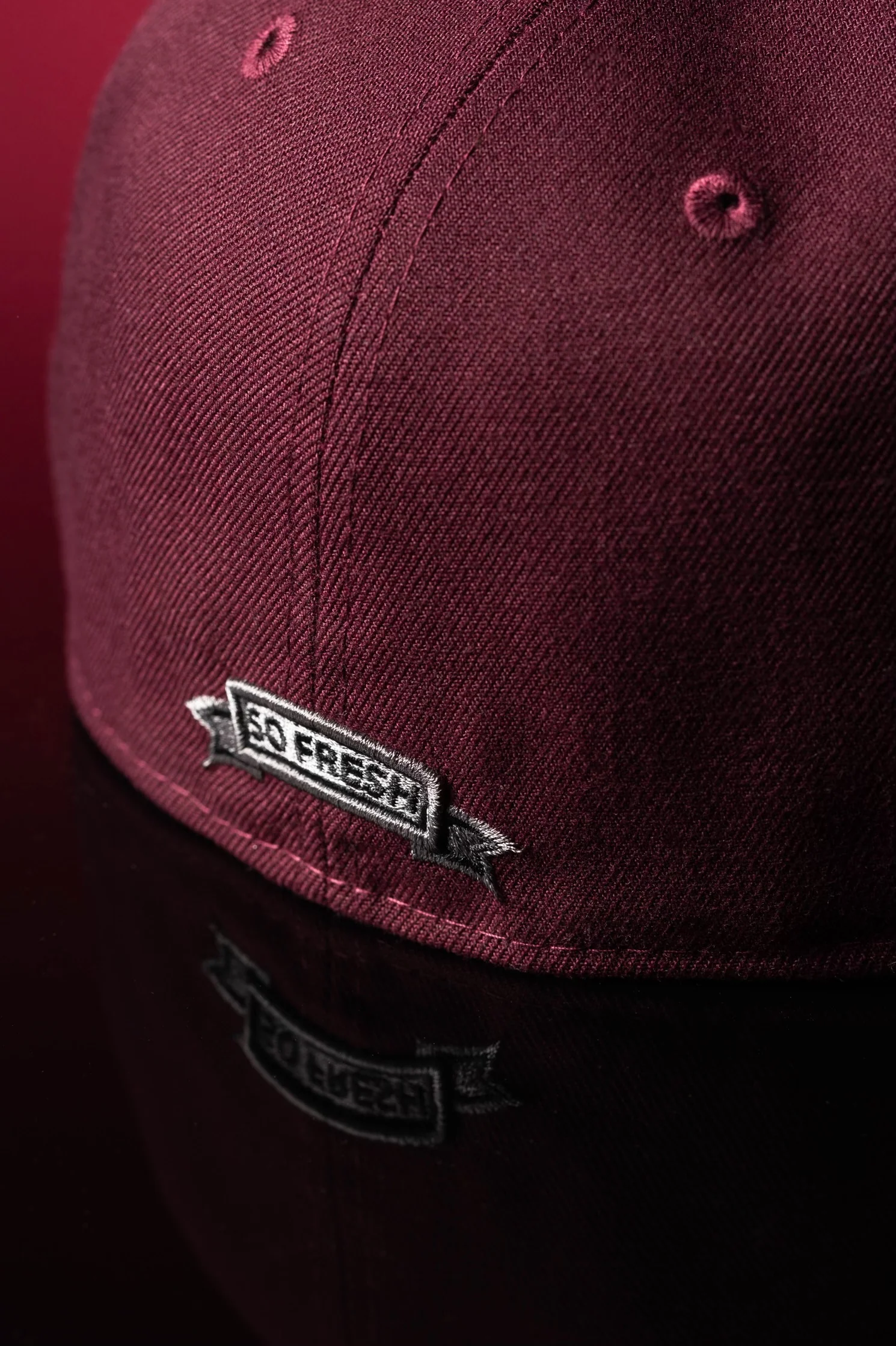 SFC X BAD NEW BASS "BRANDY WINE" FITTED HAT (MAROON) - Image 3