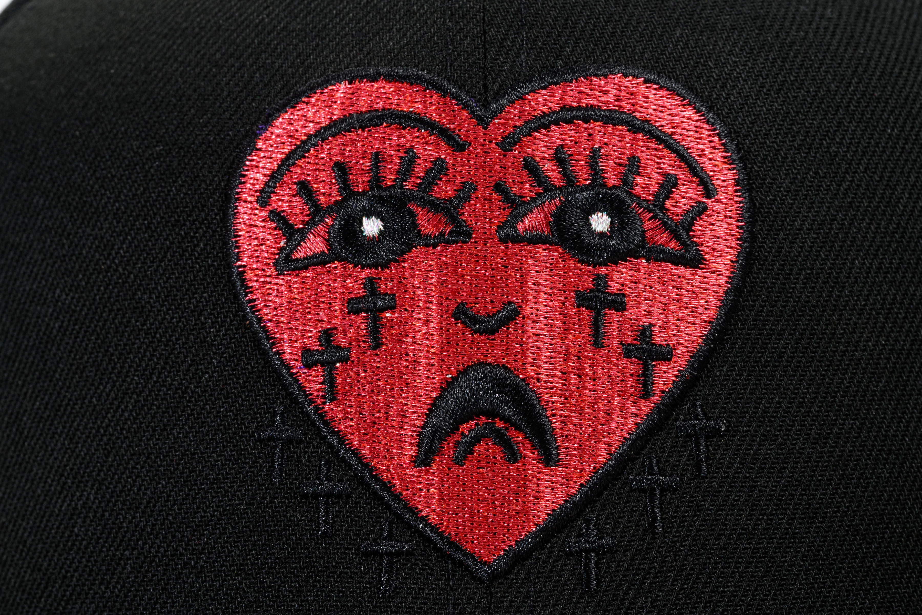 SFC X CHICANO ELECTRIC "CORAZON" FITTED HAT (BLACK/RED) - Image 6