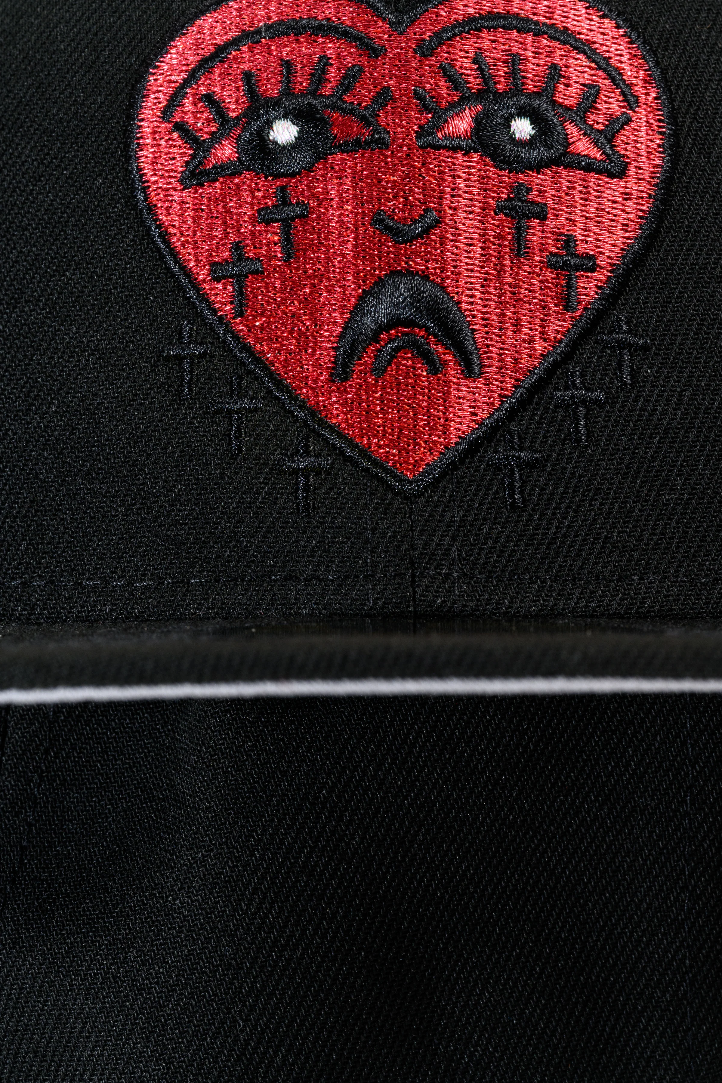SFC X CHICANO ELECTRIC "CORAZON" FITTED HAT (BLACK/RED) - Image 8