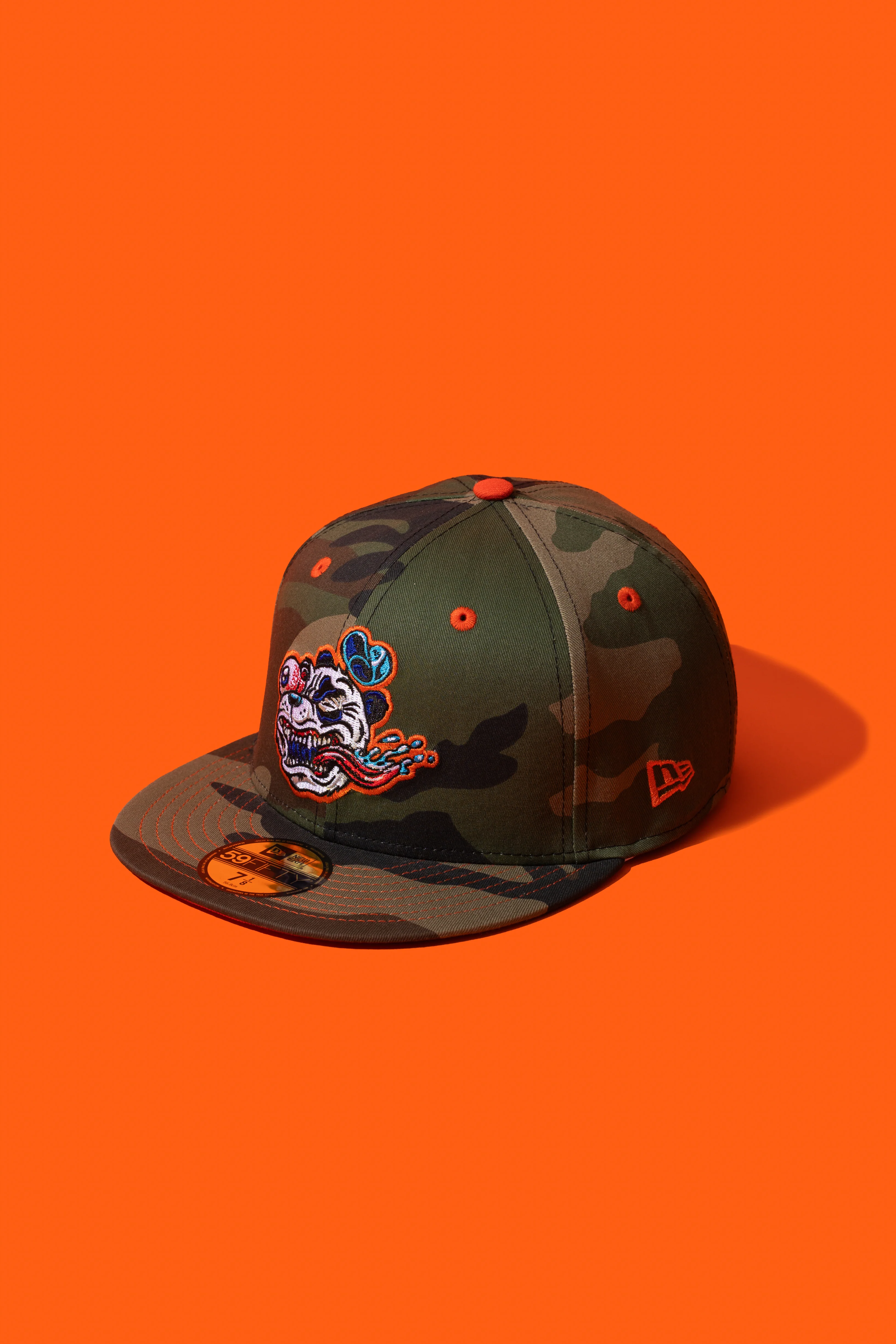 SFC X NMC "CAMO PANDA" NEW ERA FITTED HAT (WOODLAND CAMO/ORANGE) - Image 2