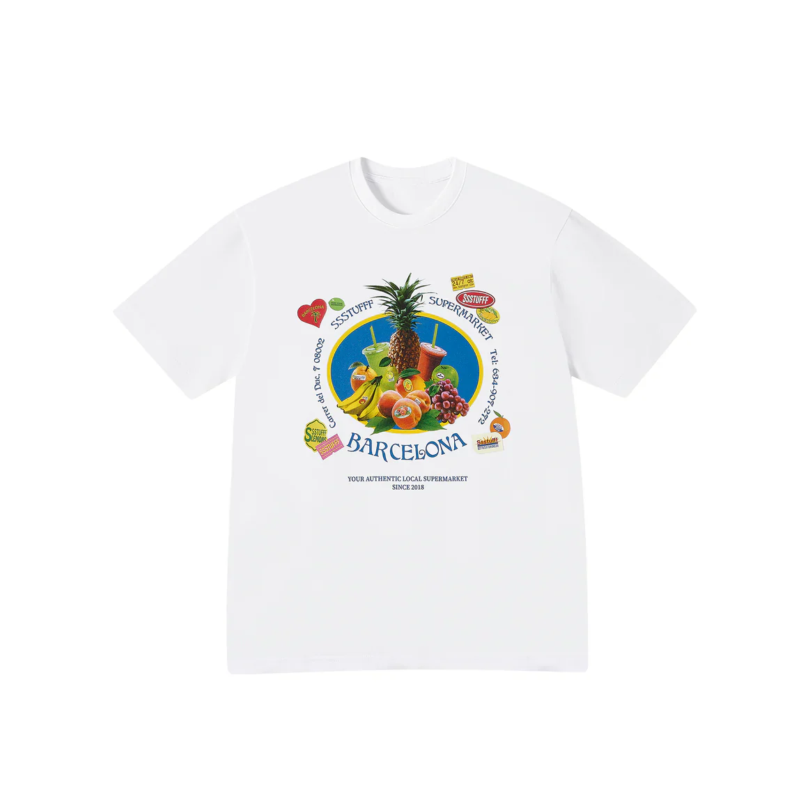SSSTUFFF "FRUIT" TEE (WHITE/MULTI)