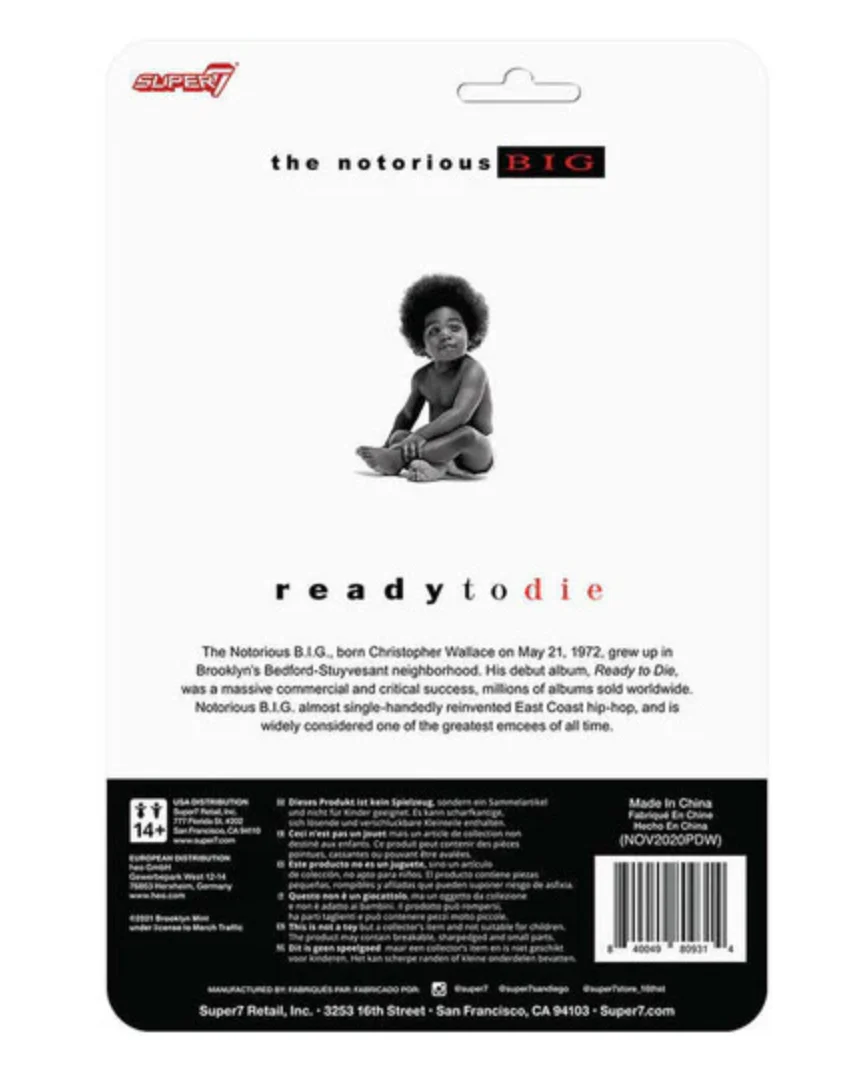SUPER 7 "NOTORIOUS BIG" NOTORIOUS B.I.G. REACTION FIGURE - Image 3